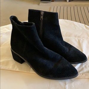 Women’s black suede booties